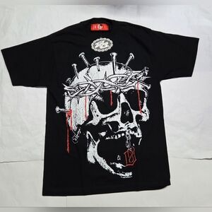 Evil Vice Skull With Thorns Black Tee Shirt Size M. Unisex Size